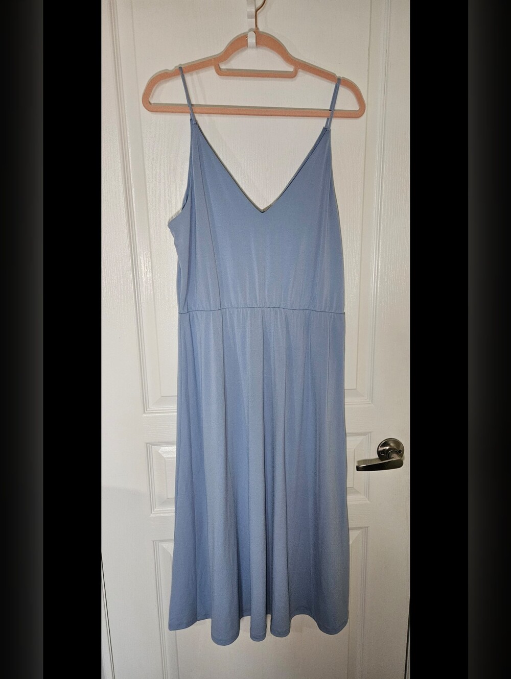 NWT H&M Light Blue Midi Dress – Size M – Adjustable Straps
